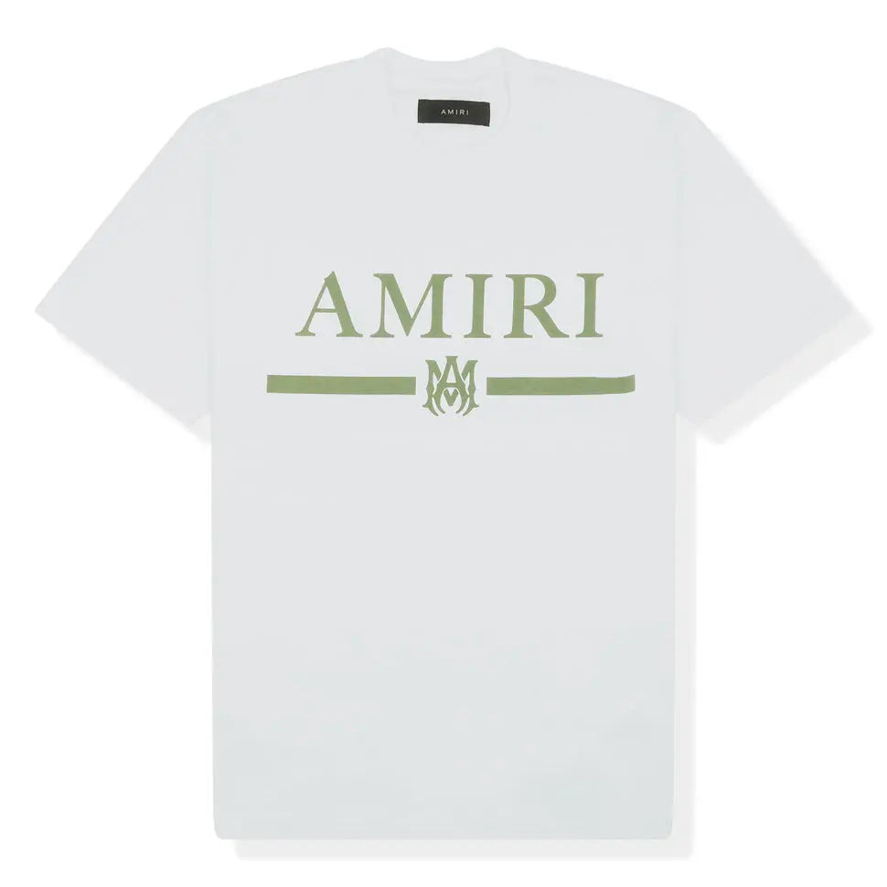 AMIRI MA BAR LOGO WHITE GREEN T SHIRT Metroutfits