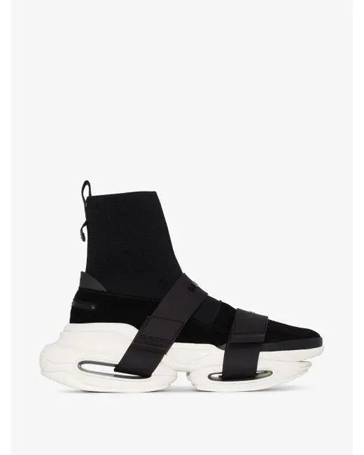 BALMAIN - HIGH TOP LEATHER SNEAKERS - https://treadfitpro.com/