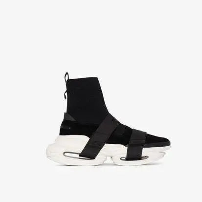 BALMAIN - HIGH TOP LEATHER SNEAKERS - https://treadfitpro.com/