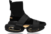 BALMAIN - HIGH TOP LEATHER SNEAKERS - https://treadfitpro.com/