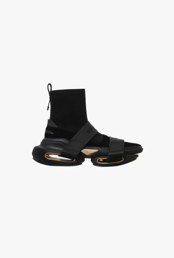 BALMAIN - HIGH TOP LEATHER SNEAKERS - https://treadfitpro.com/