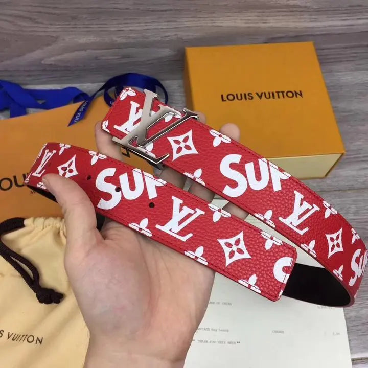 LOUIS VUITTON X SUPREME - LEATHER BELT - https://treadfitpro.com/