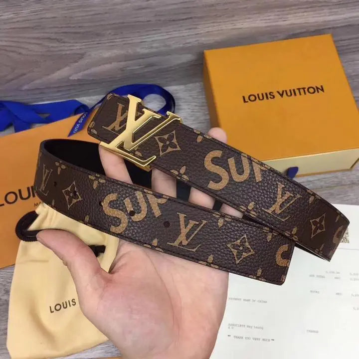 LOUIS VUITTON X SUPREME - LEATHER BELT - https://treadfitpro.com/