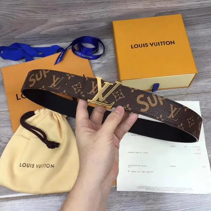 LOUIS VUITTON X SUPREME - LEATHER BELT - https://treadfitpro.com/
