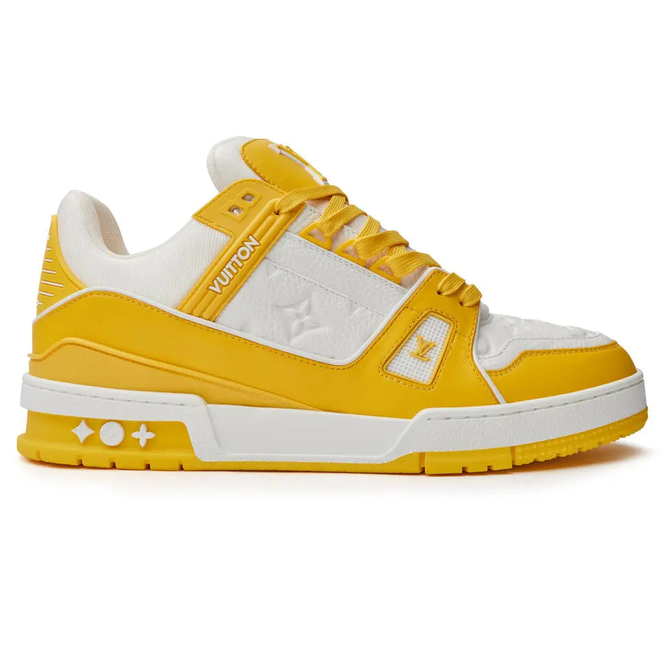 LOUIS VUITTON LV MONOGRAM WHITE YELLOW SNEAKER Metroutfitstore