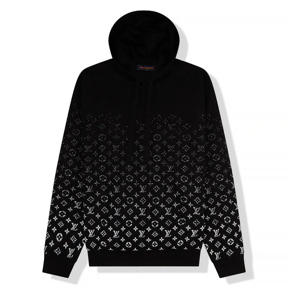 LOUIS VUITTON MONOGRAM GRADIENT KNIT BLACK HOODIE Metroutfits