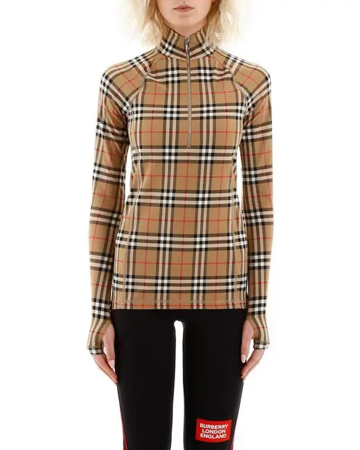 BURBERRY - WOMEN'S VINTAGE CHECK FITTED TOP Metroutfitstore