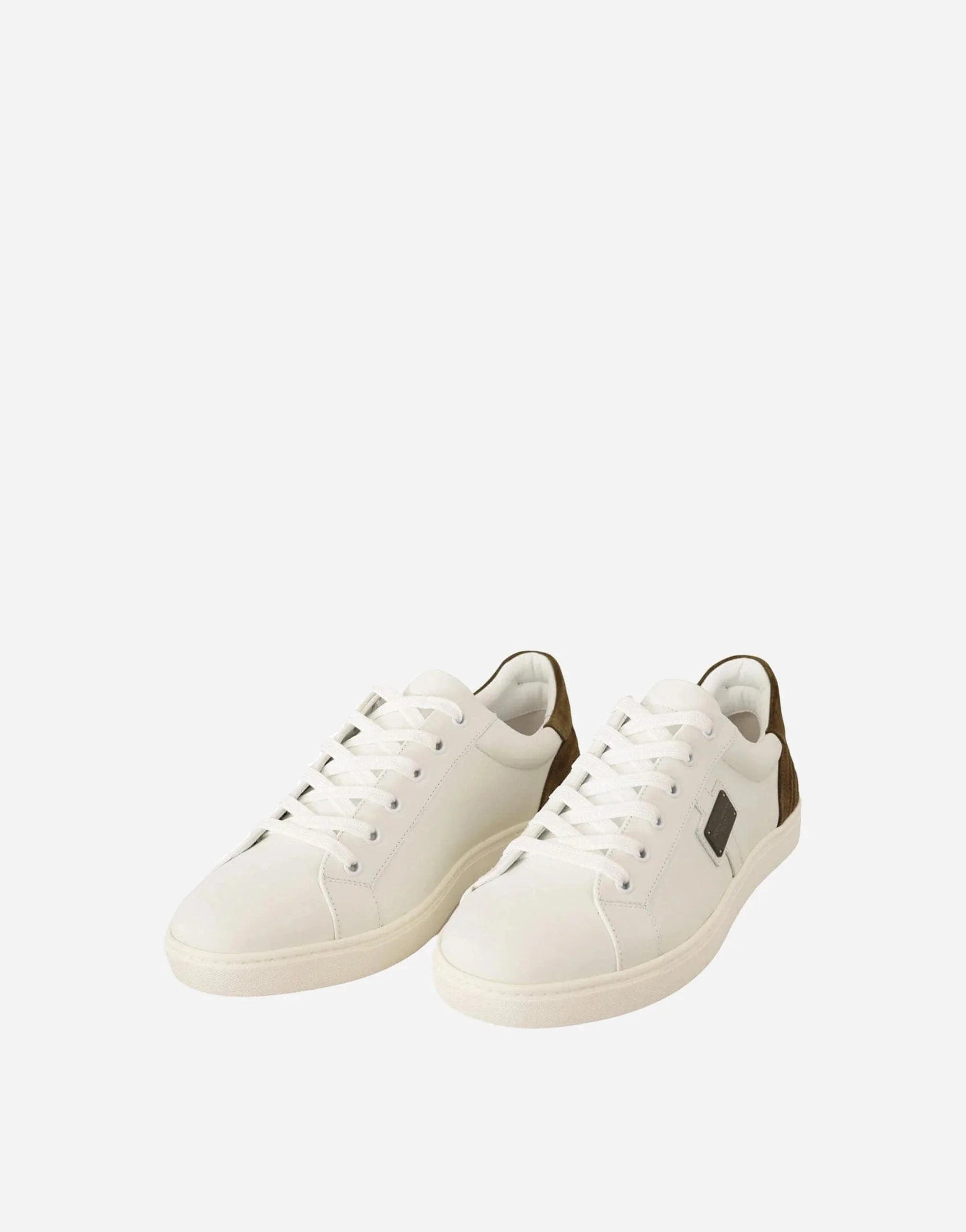 Leather Low Top Sneakers With Plaque-Logo